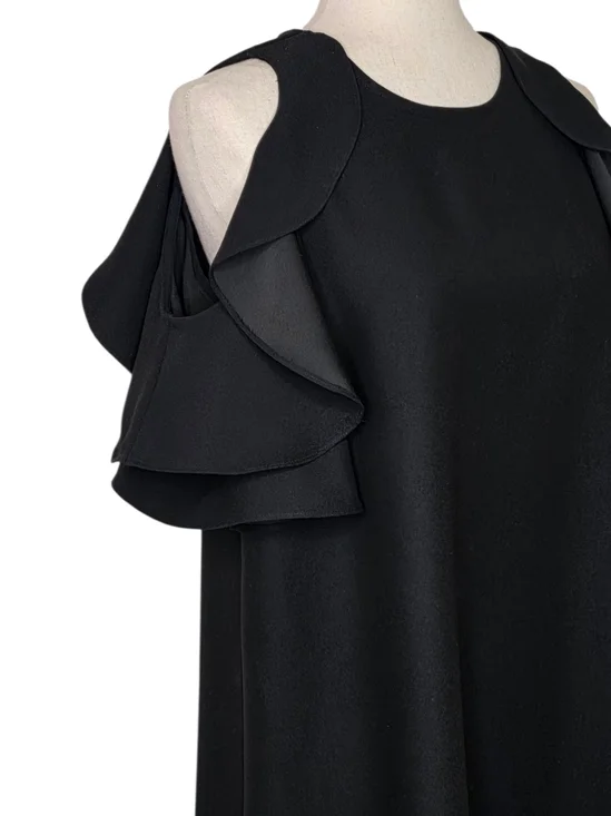 Kate Spade New York Black Cold Shoulder Crepe Shift Dress Size S - Picture 5 of 11